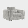 Grey Chenille Fabric Laid Back Armchair - Home Furniture Interiors