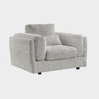 Grey Chenille Fabric Laid Back Armchair - Home Furniture Interiors