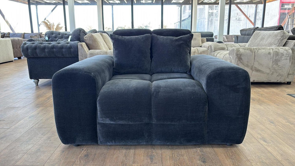 Black Fabric Armchair with Scatter Cushions - Home Furniture Interiors