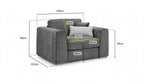 Grey Chenille Fabric Upholstered Armchair - Home Furniture Interiors