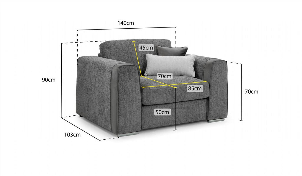 Naples Sofa Mocha Armchair - Home Furniture Interiors