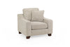 Stone Fabric Armchair with Dark Wooden Feet - Home Furniture Interiors