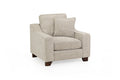 Stone Fabric Armchair with Dark Wooden Feet - Home Furniture Interiors
