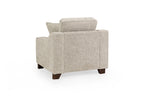Stone Fabric Armchair with Dark Wooden Feet - Home Furniture Interiors