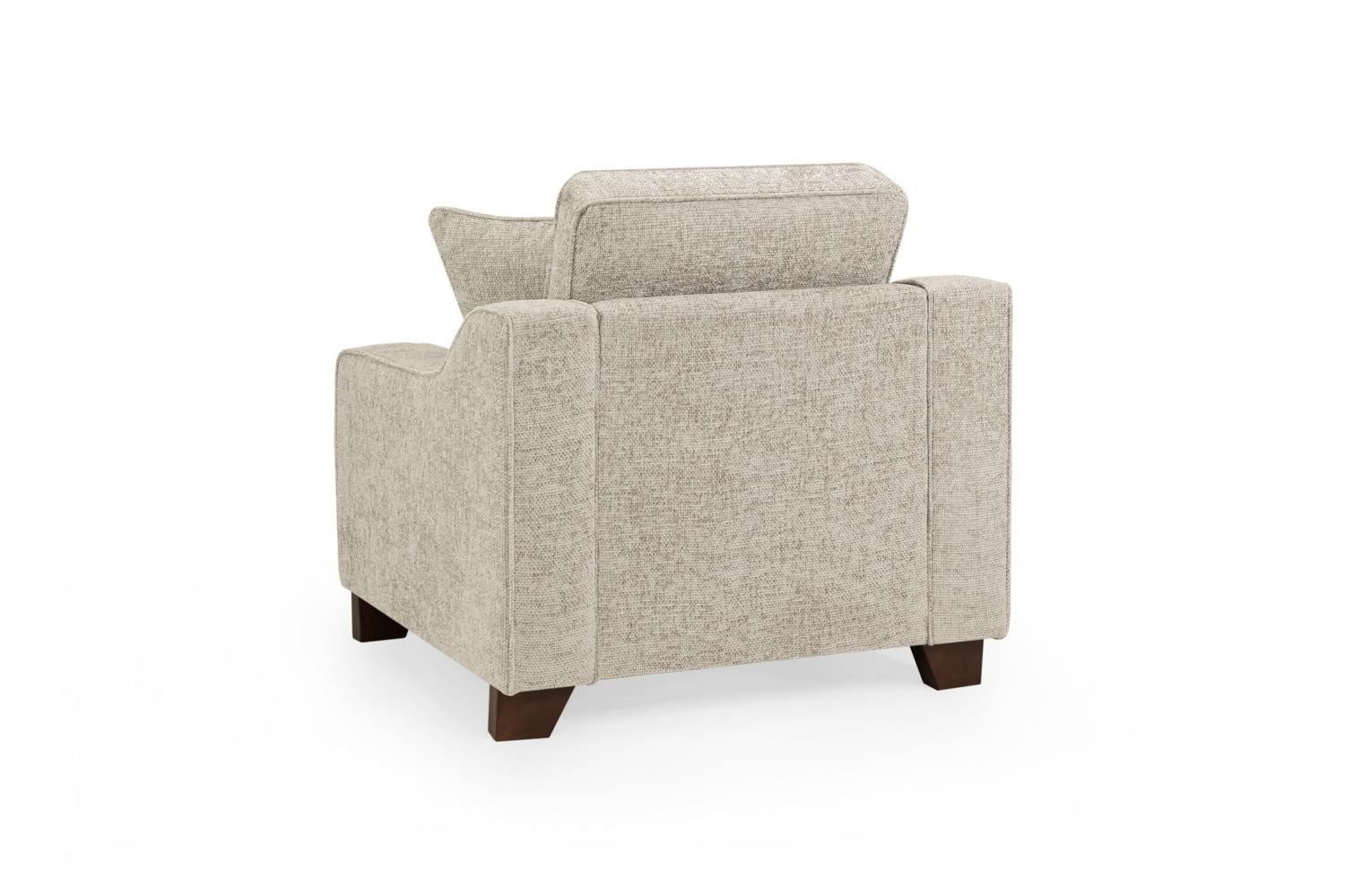 Stone Fabric Armchair with Dark Wooden Feet - Home Furniture Interiors