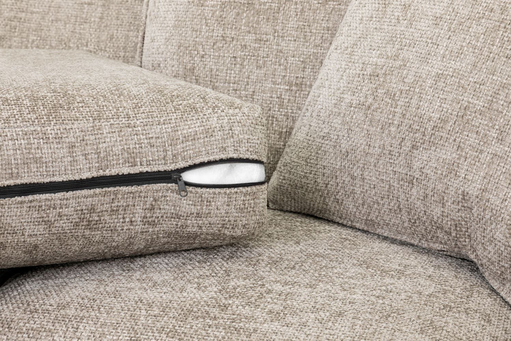 Stone Fabric Armchair with Dark Wooden Feet - Home Furniture Interiors