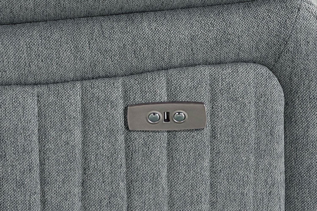 Grey Fabric Electric Recliner Armchair Pillow Top Arms - Home Furniture Interiors