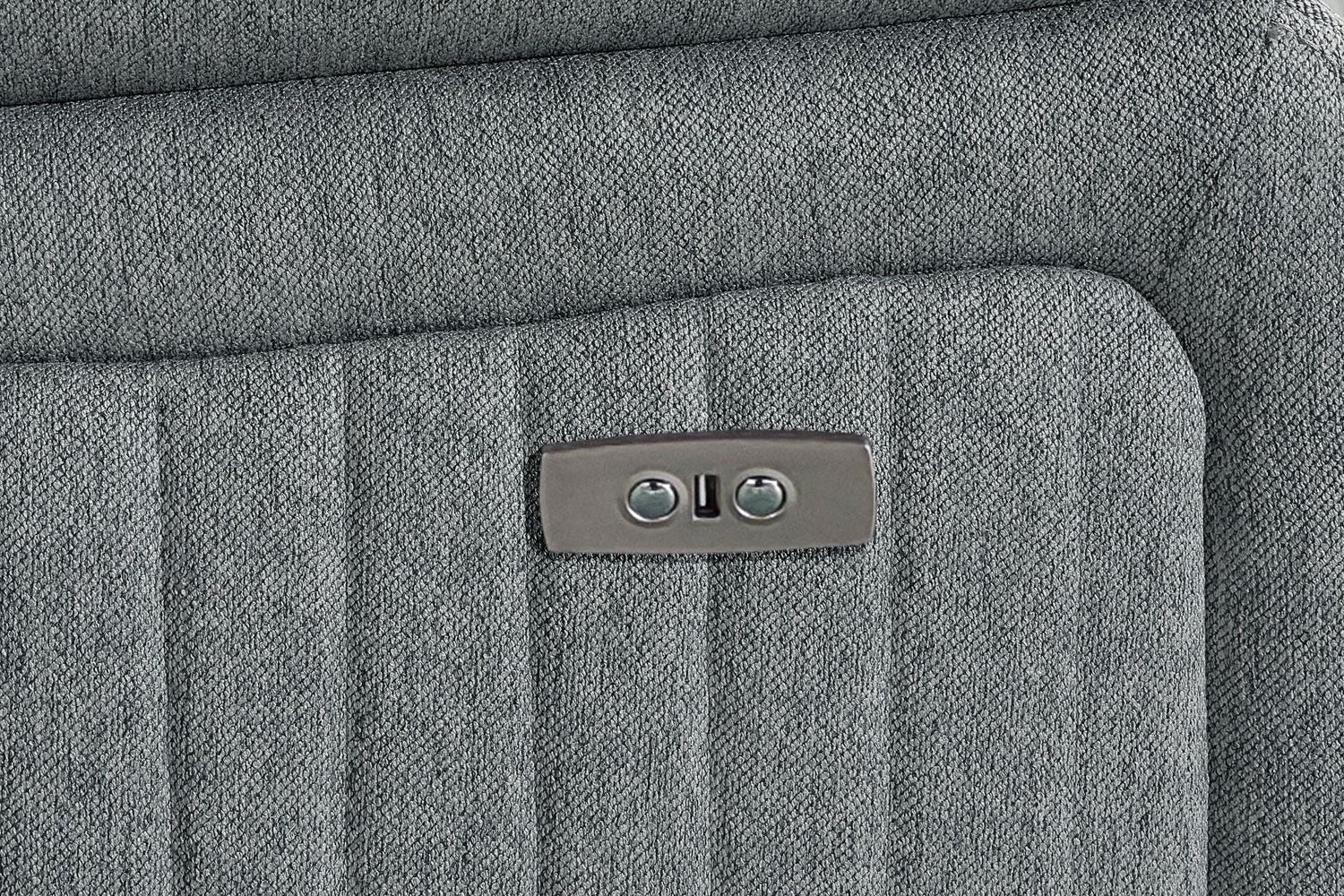 Grey Fabric Electric Recliner Armchair Pillow Top Arms - Home Furniture Interiors