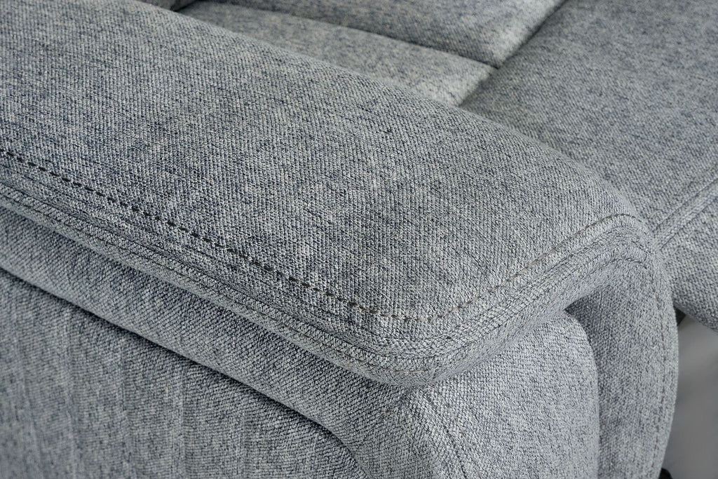 Grey Fabric Electric Recliner Armchair Pillow Top Arms - Home Furniture Interiors