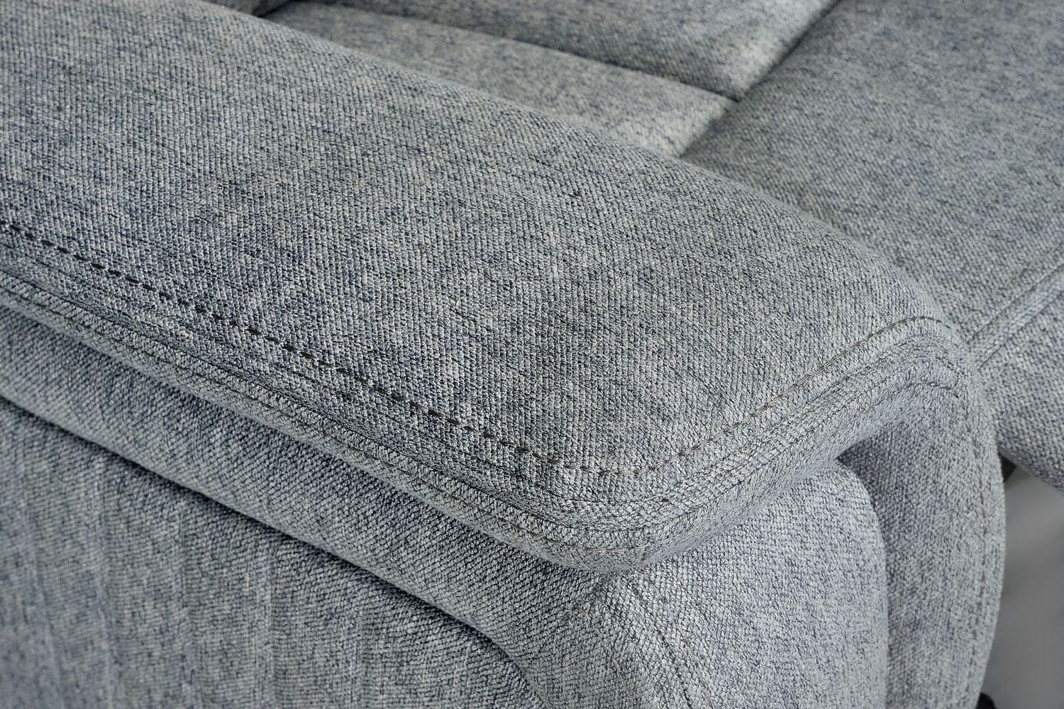 Grey Fabric Electric Recliner Armchair Pillow Top Arms - Home Furniture Interiors