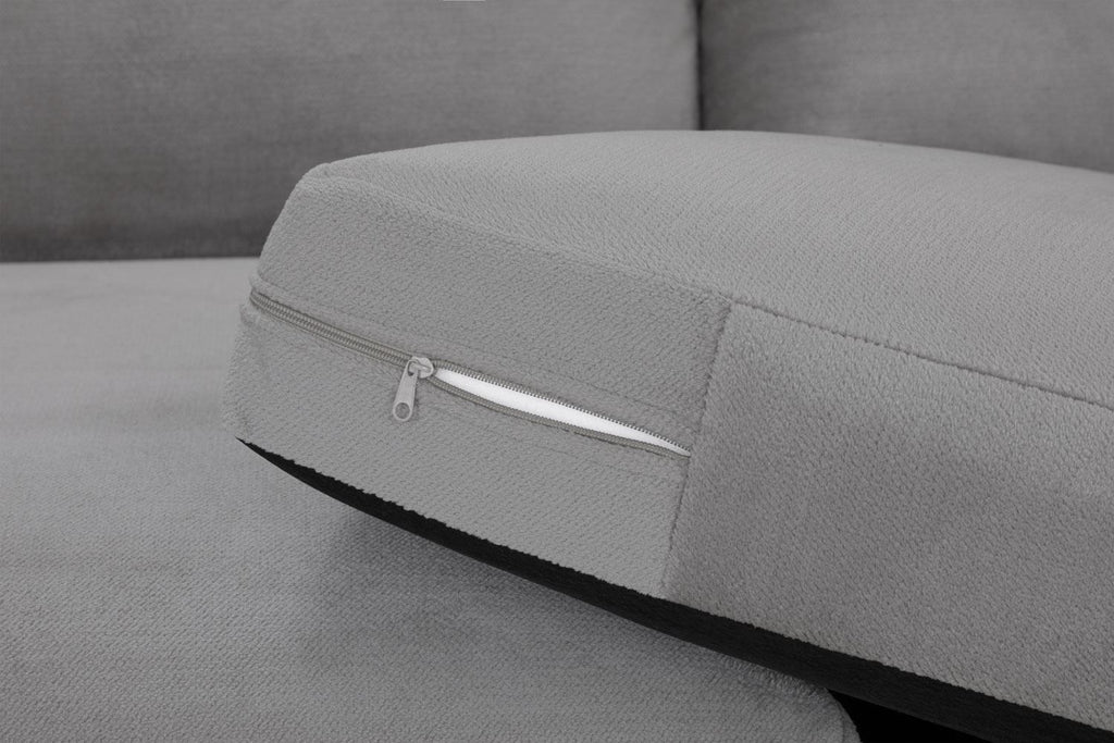 Grey Fabric Large Corner Group Sofa Curved Arms - Home Furniture Interiors
