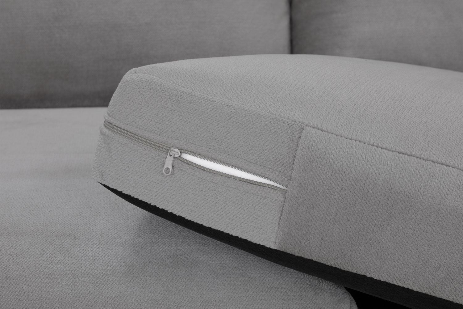 Grey Fabric Large Corner Group Sofa Curved Arms - Home Furniture Interiors