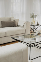 Beige Fabric Large Corner Sofa Group - Home Furniture Interiors