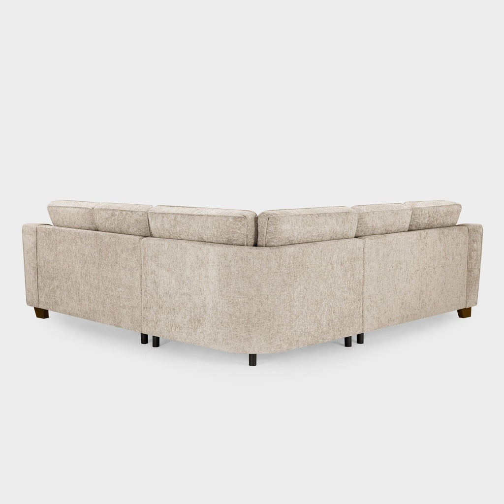 Stone Woven Fabric Large Corner Group Sofa - Home Furniture Interiors