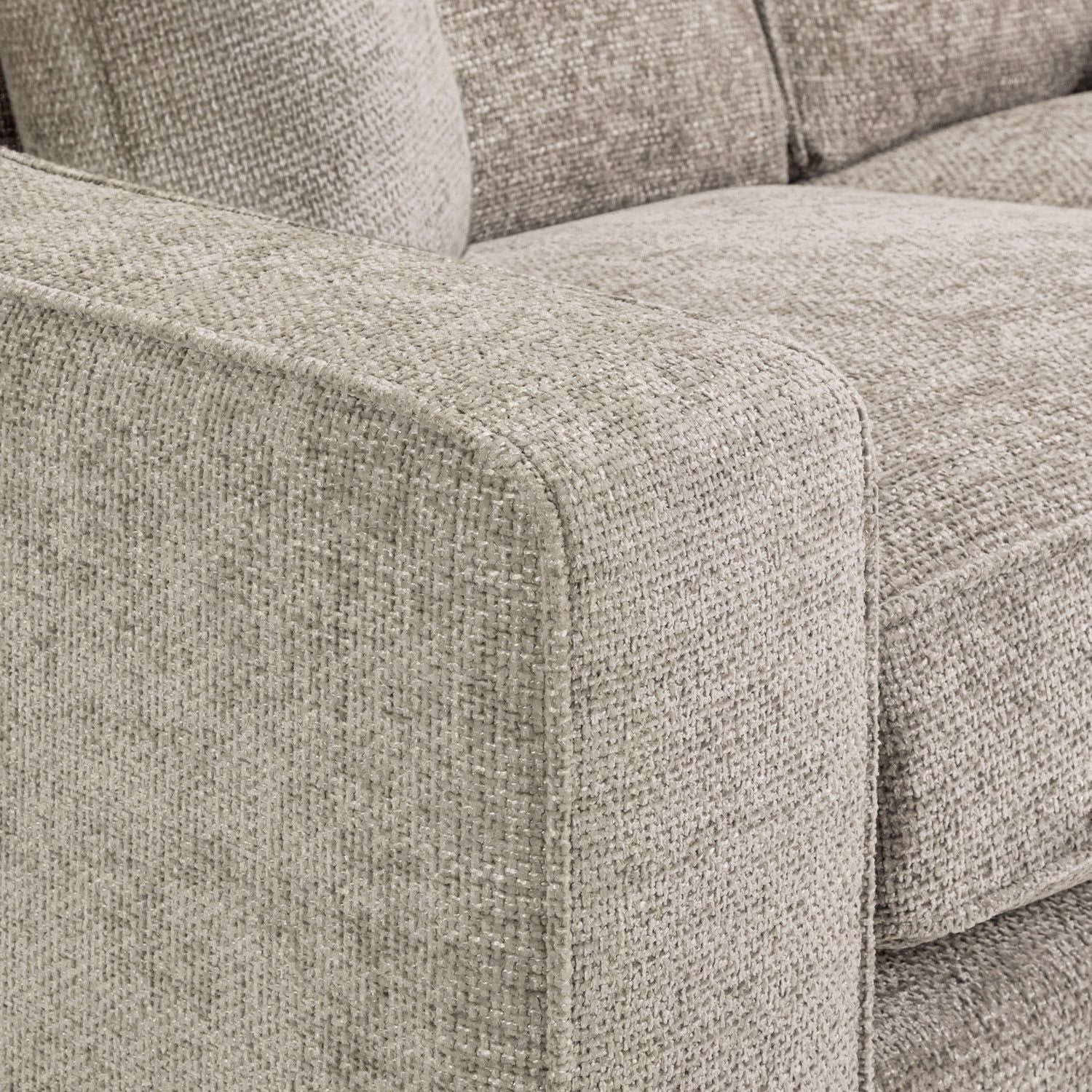 Stone Woven Fabric Large Corner Group Sofa - Home Furniture Interiors