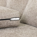 Stone Woven Fabric Large Corner Group Sofa - Home Furniture Interiors