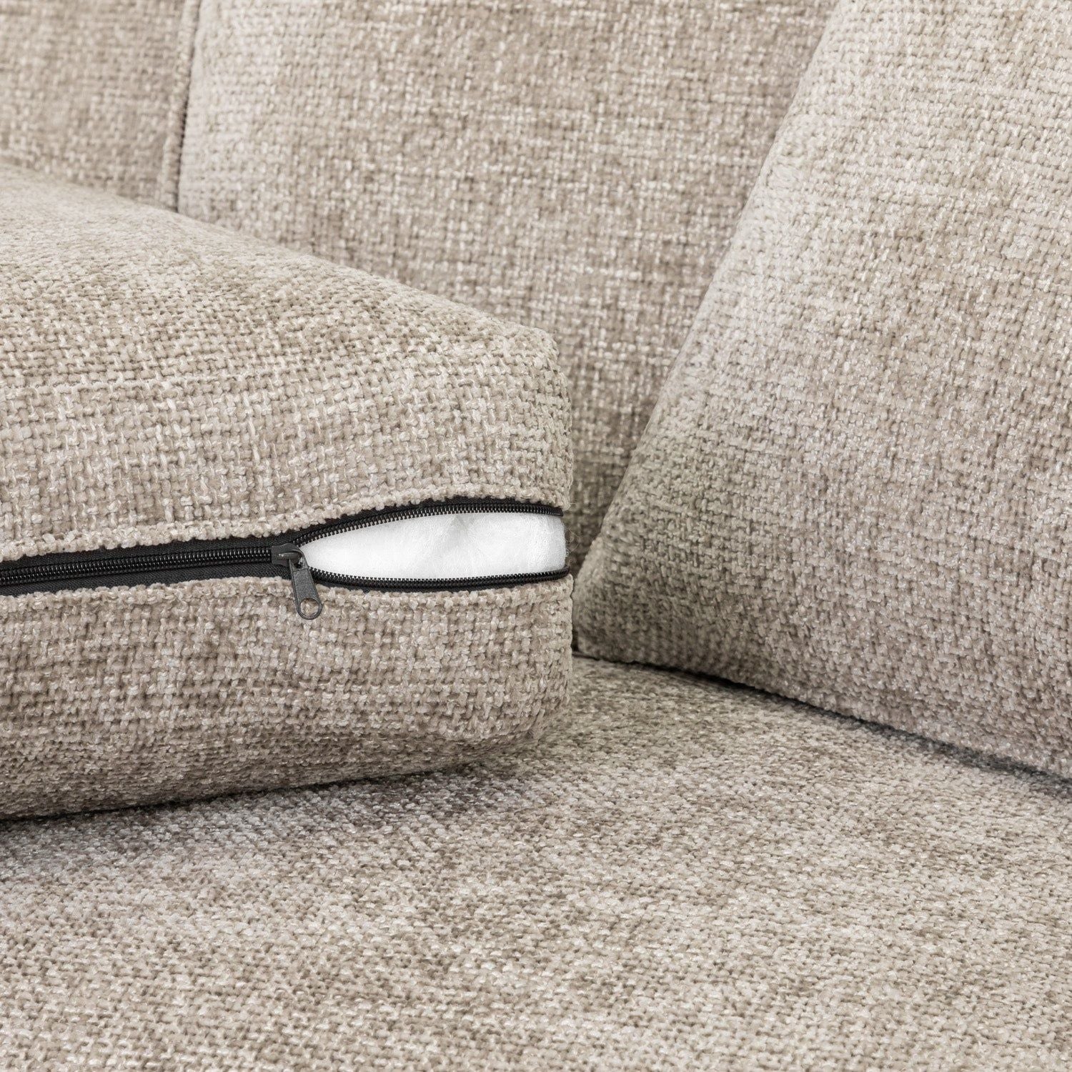 Stone Woven Fabric Large Corner Group Sofa - Home Furniture Interiors