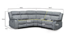 Grey Fabric Large Electric Corner Recliner Sofa - Home Furniture Interiors