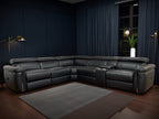 Somerville Electric Recliner Sofa Black Large Corner - Home Furniture Interiors