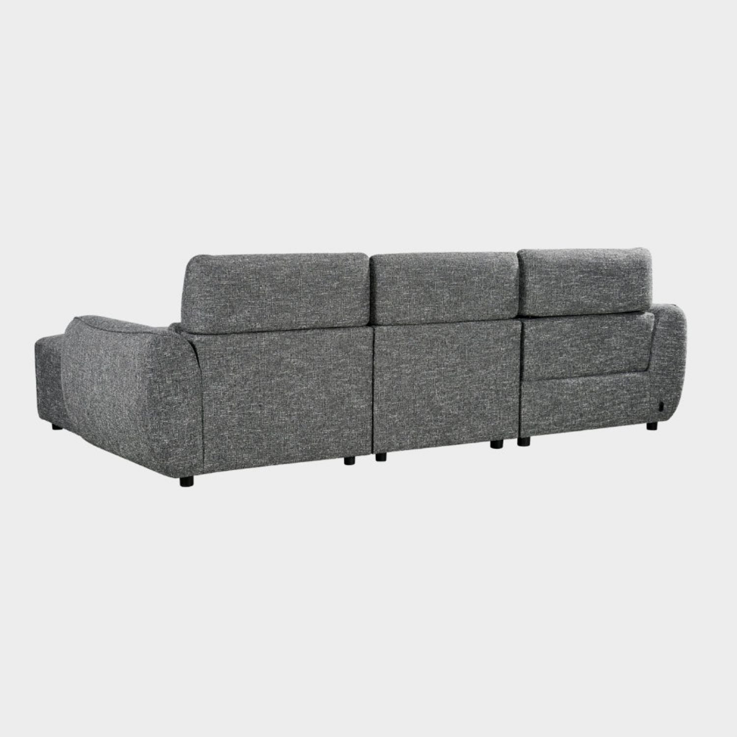 Charcoal Fabric Electric Recliner Corner Sofa Left Hand Facing - Home Furniture Interiors