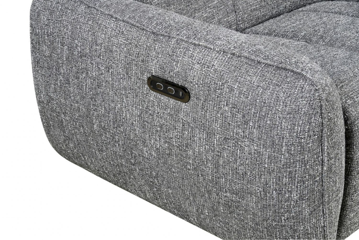 Charcoal Fabric Electric Recliner Corner Sofa RHF - Home Furniture Interiors