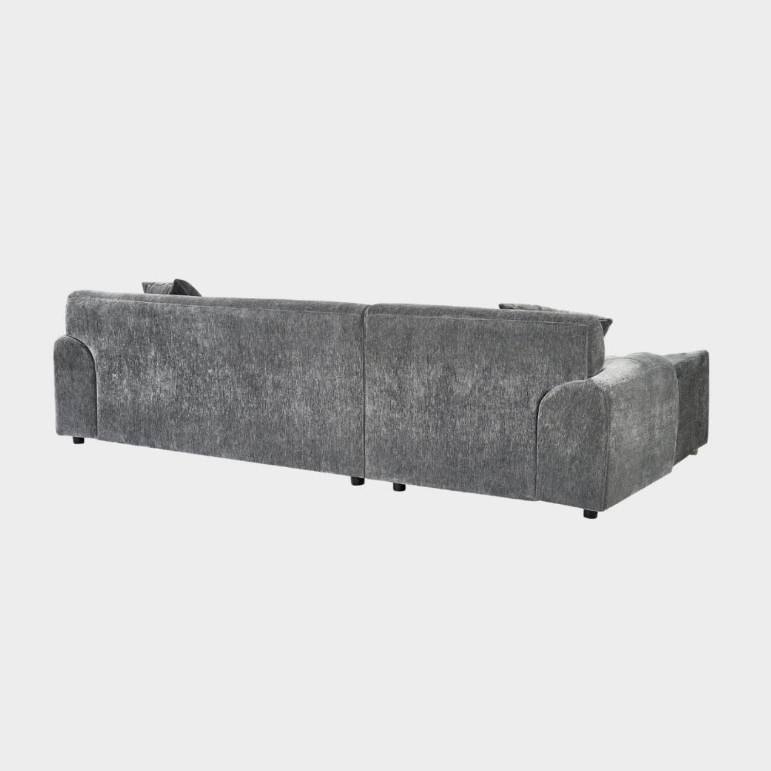 Charcoal Fabric Left Hand Facing Corner Sofa - Home Furniture Interiors