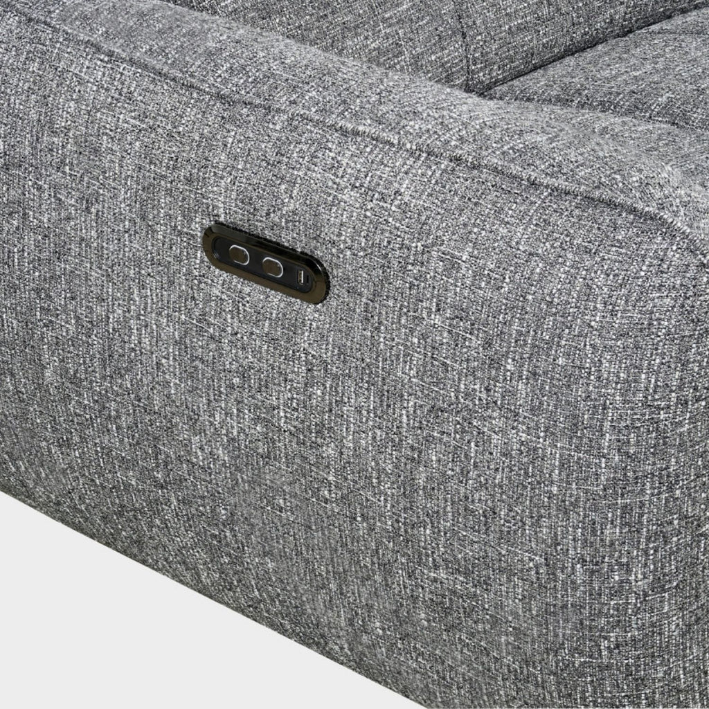 Charcoal Fabric Electric Recliner Corner Sofa Left Hand Facing - Home Furniture Interiors
