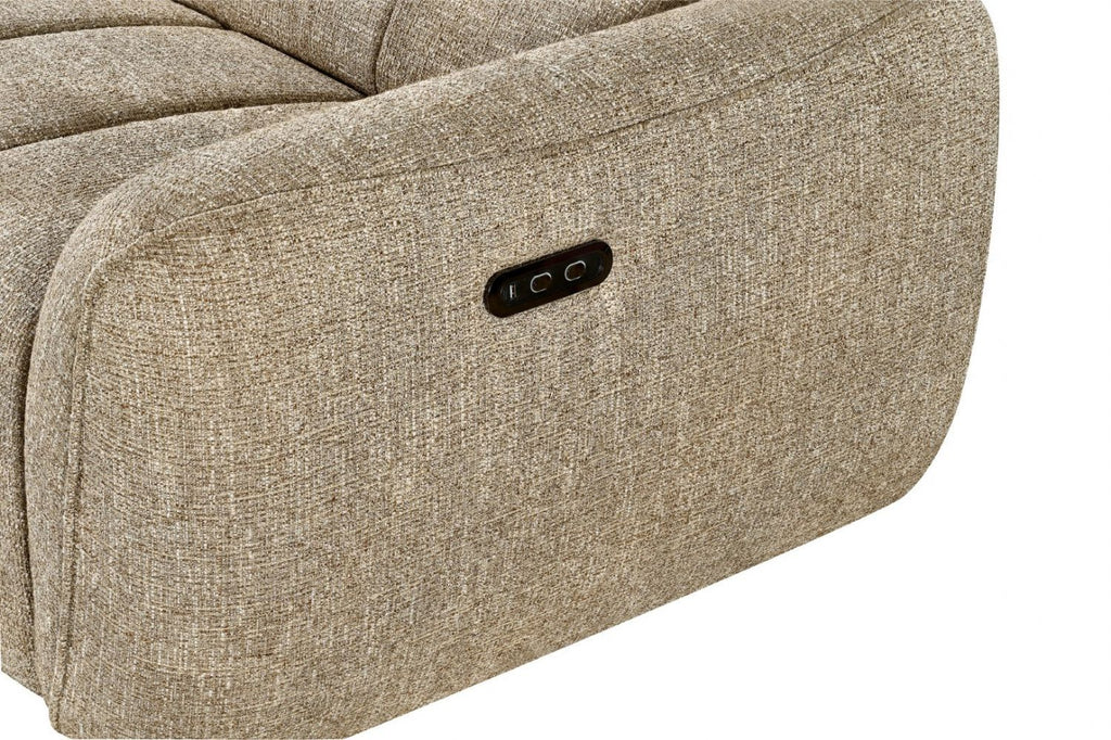 Mocha Fabric Electric Recliner Corner Sofa Right Hand Facing - Home Furniture Interiors