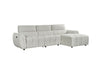 Silver Fabric Electric Recliner Corner Sofa Right Hand Sofa - Home Furniture Interiors