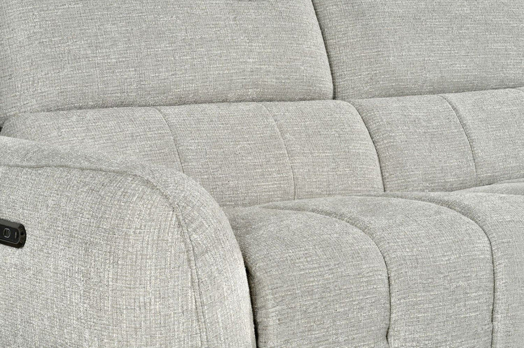 Silver Fabric Electric Recliner Corner Sofa Right Hand Sofa - Home Furniture Interiors
