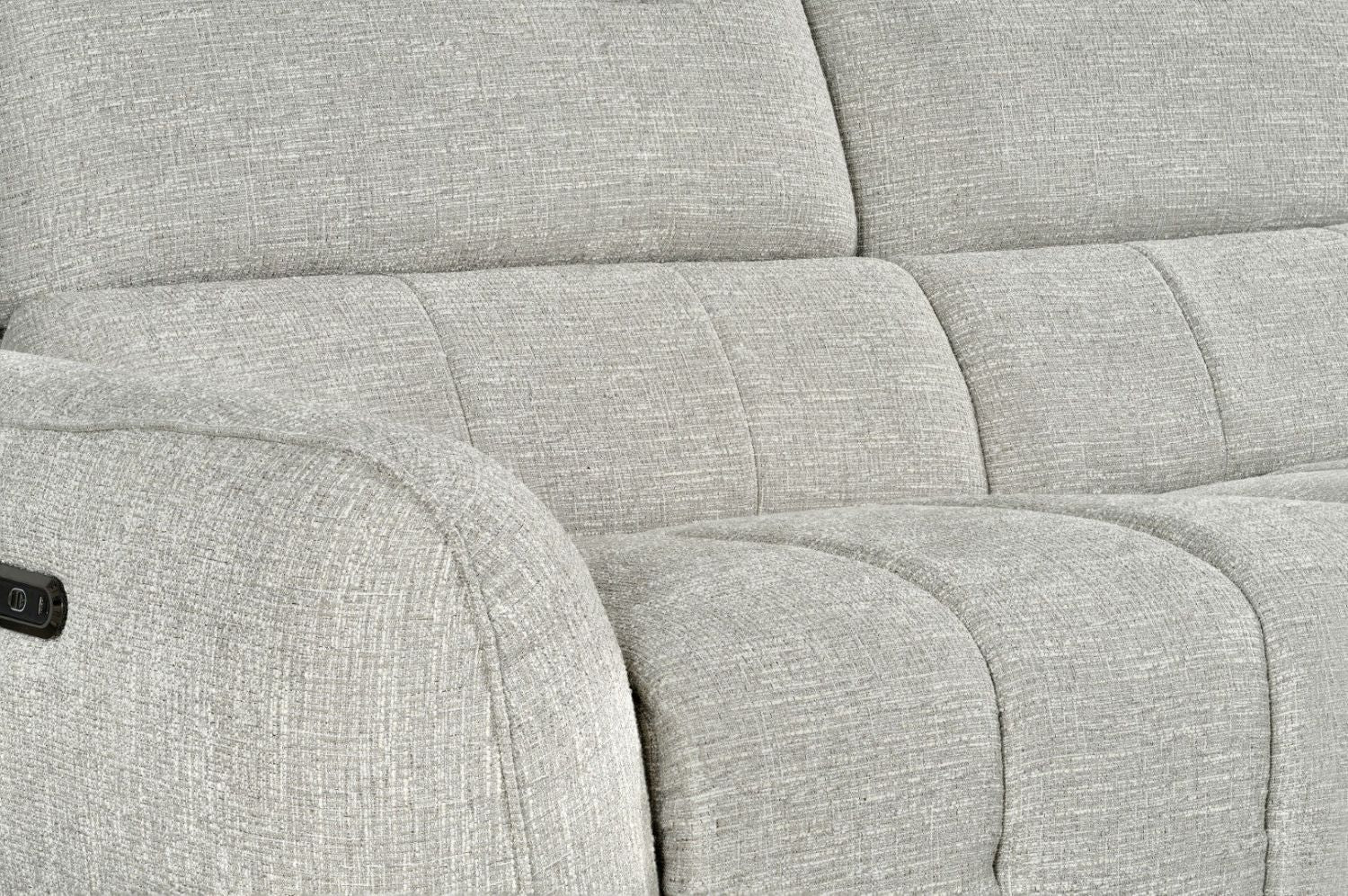 Silver Fabric Electric Recliner Corner Sofa Right Hand Sofa - Home Furniture Interiors
