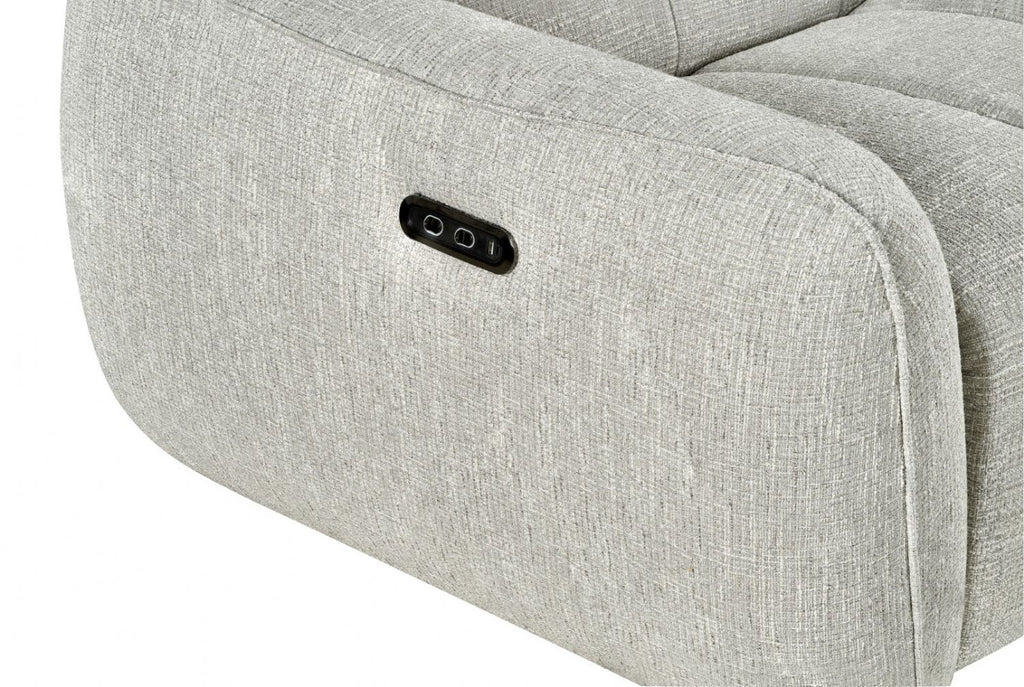 Silver Fabric Electric Recliner Corner Sofa Right Hand Sofa - Home Furniture Interiors