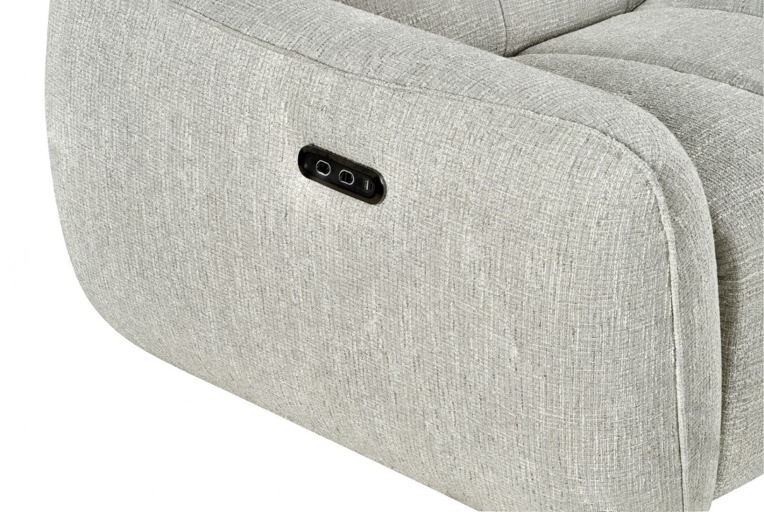 Silver Fabric Electric Recliner Corner Sofa Right Hand Sofa - Home Furniture Interiors