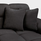 Black Fabric Upholsterd Right Hand Facing Corner Sofa - Home Furniture Interiors