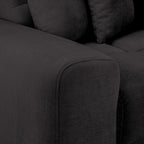 Black Fabric Upholstered Left Hand Facing Corner Sofa - Home Furniture Interiors