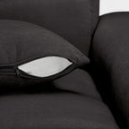 Black Fabric Upholstered Left Hand Facing Corner Sofa - Home Furniture Interiors