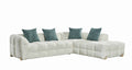 Beige Fabric Right Hand Facing L Shape Corner Sofa - Home Furniture Interiors