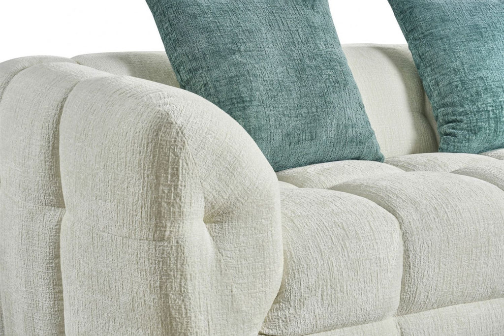 Beige Fabric Right Hand Facing L Shape Corner Sofa - Home Furniture Interiors
