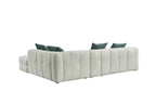 Beige Fabric Right Hand Facing L Shape Corner Sofa - Home Furniture Interiors