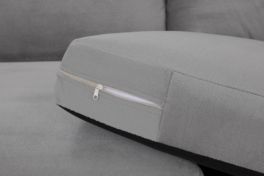 Grey Velvet Corner Group Sofa Right Hand Facing - Home Furniture Interiors