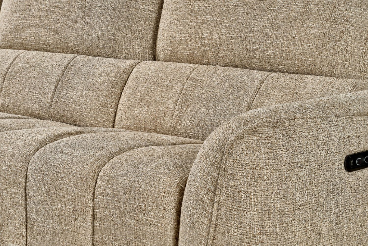 Mocha Fabric Electric Recliner Corner Sofa Right Hand Facing - Home Furniture Interiors