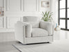 Beige Texture Fabric Armchair Laid Back Design