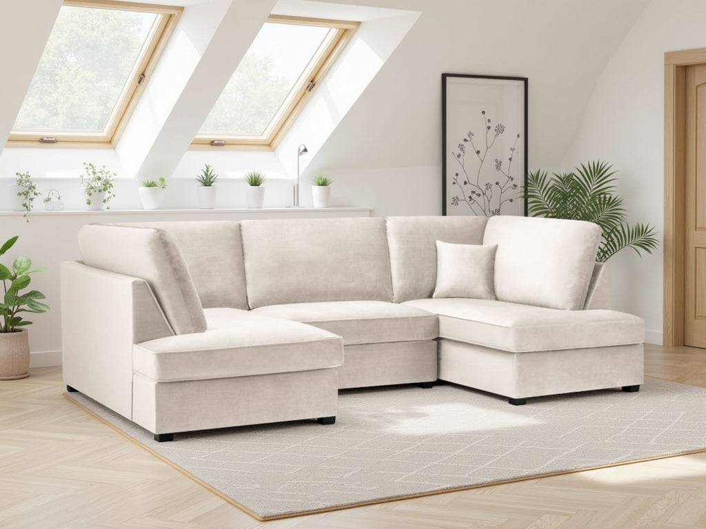 Carnaby Sofa Plush Beige U Shape Corner