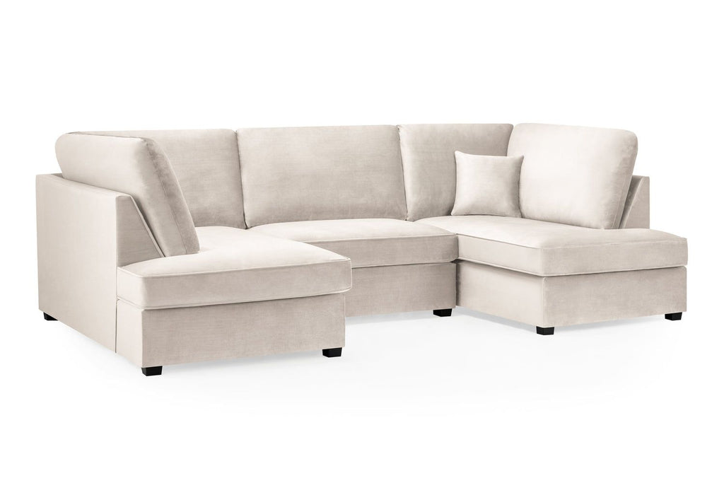 Carnaby Sofa Plush Beige U Shape Corner - Home Furniture Interiors