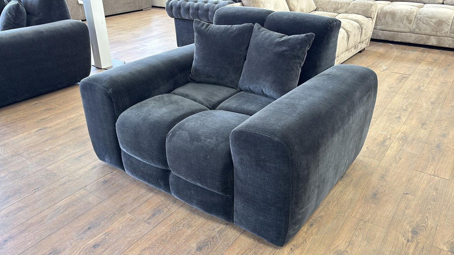 Black Fabric Armchair with Scatter Cushions - Home Furniture Interiors
