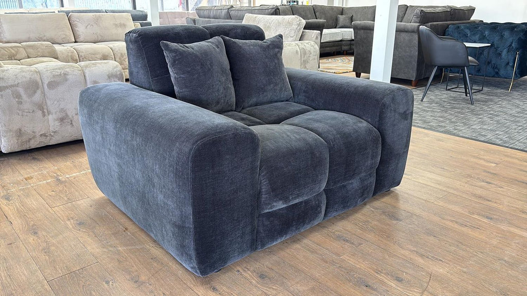 Black Fabric Armchair with Scatter Cushions - Home Furniture Interiors