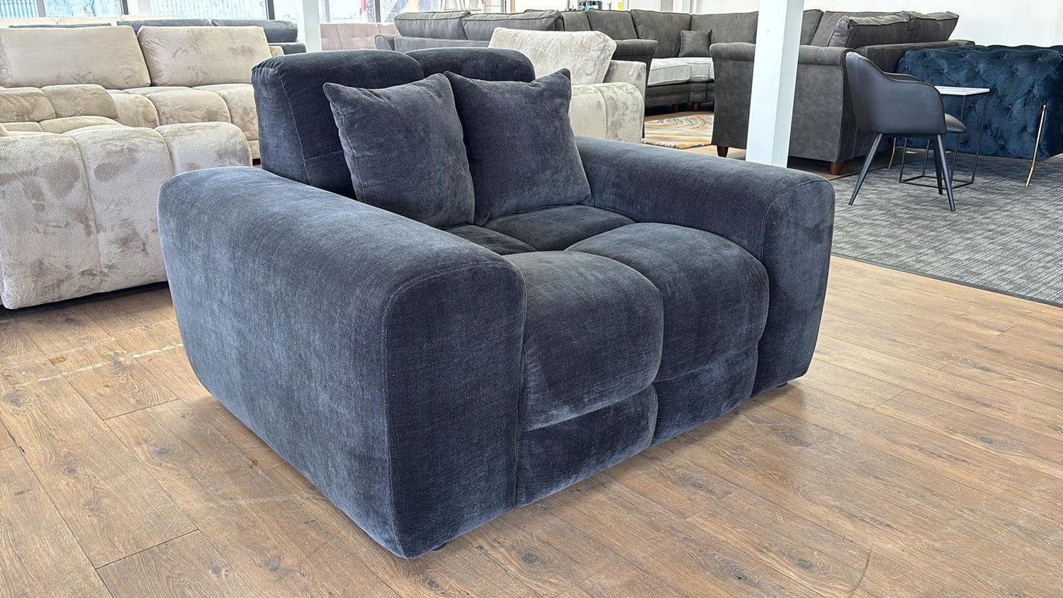 Black Fabric Armchair with Scatter Cushions - Home Furniture Interiors