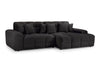 Black Fabric Upholsterd Right Hand Facing Corner Sofa