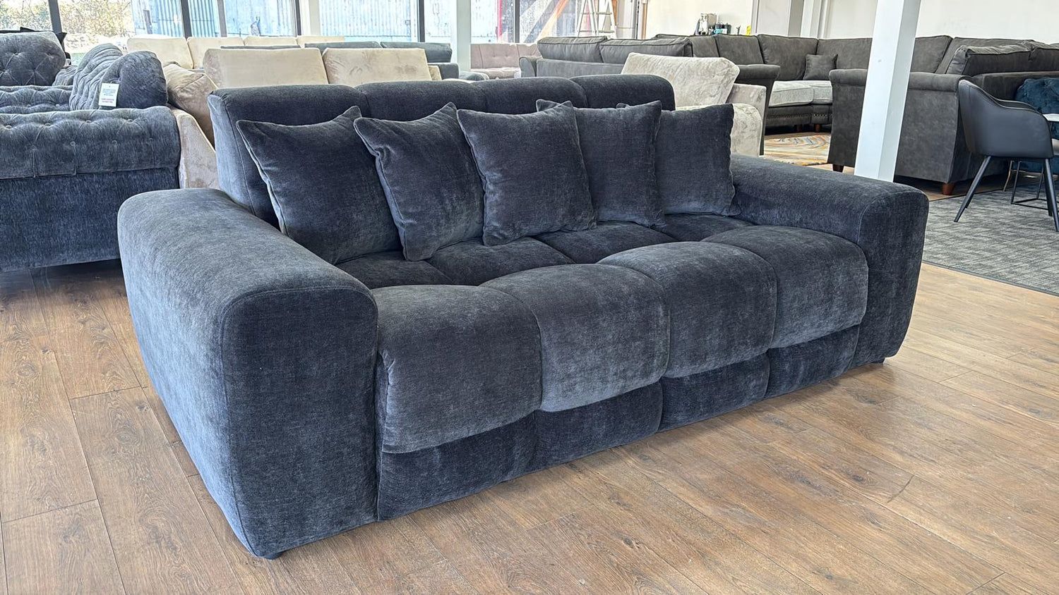 Jacob Sofa Black 3 Seater - Home Furniture Interiors