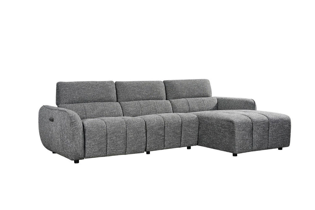 Turin Electric Recliner Sofa Charcoal Right Hand